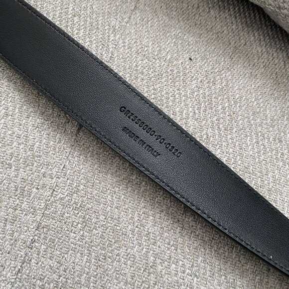 YSL CASSANDRE BELT SQUARE BUCKLE IN BLACK LEATHER - Picture 4 of 6